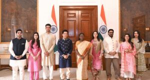 सचिन तेंदुलकर ने राष्ट्रपति द्रौपदी मुर्मू से की मुलाकात, बेटे अर्जुन की शादी में आने का दिया न्यौता